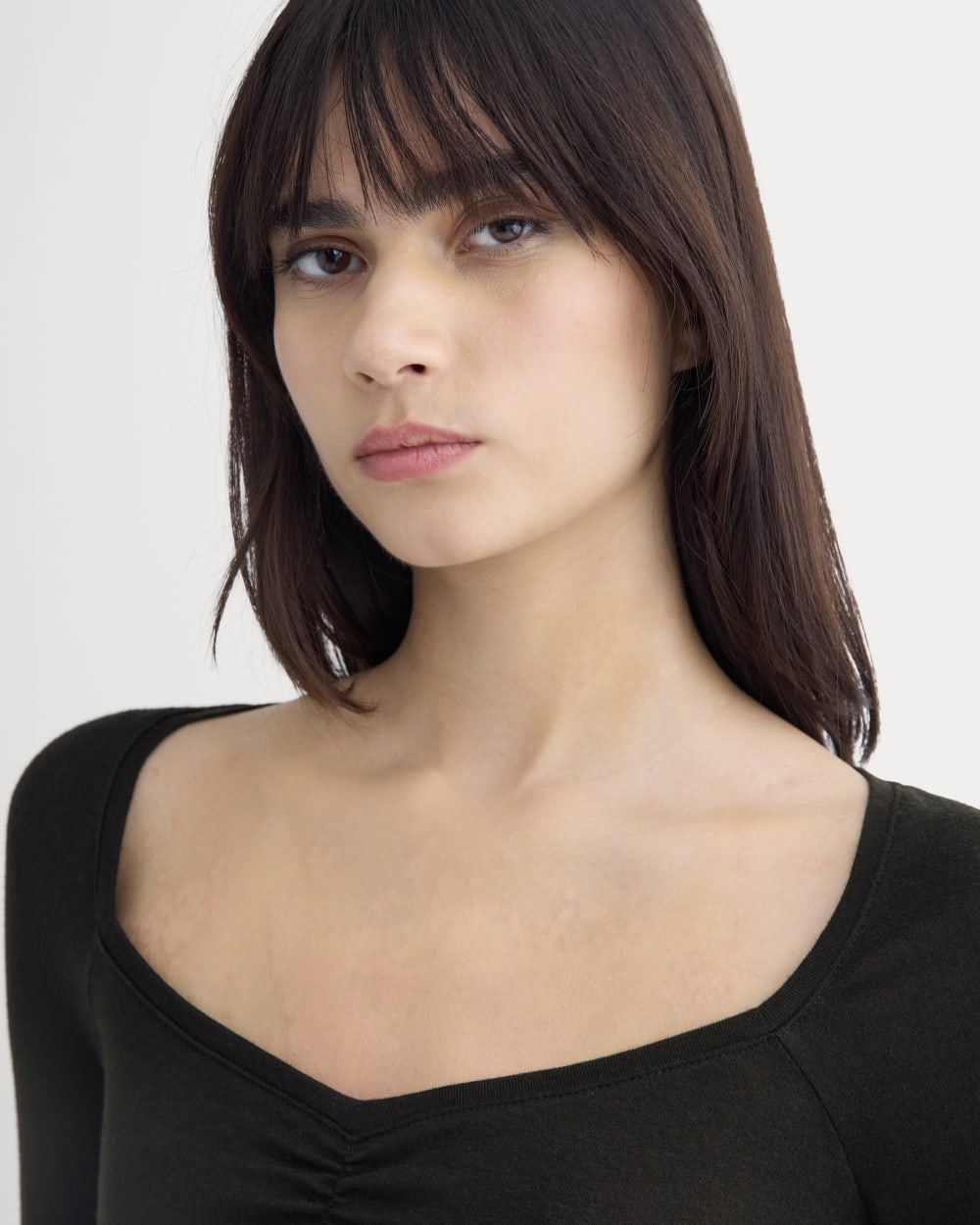 Sweatheart-Neck Top in Butterluxe | Black - Image 4