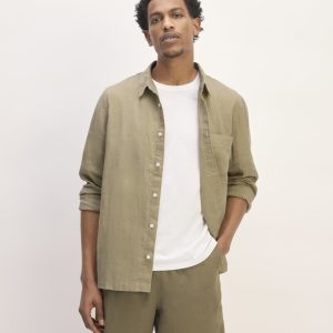 The Linen Straight Hem Shirt | Trench Coat Khaki