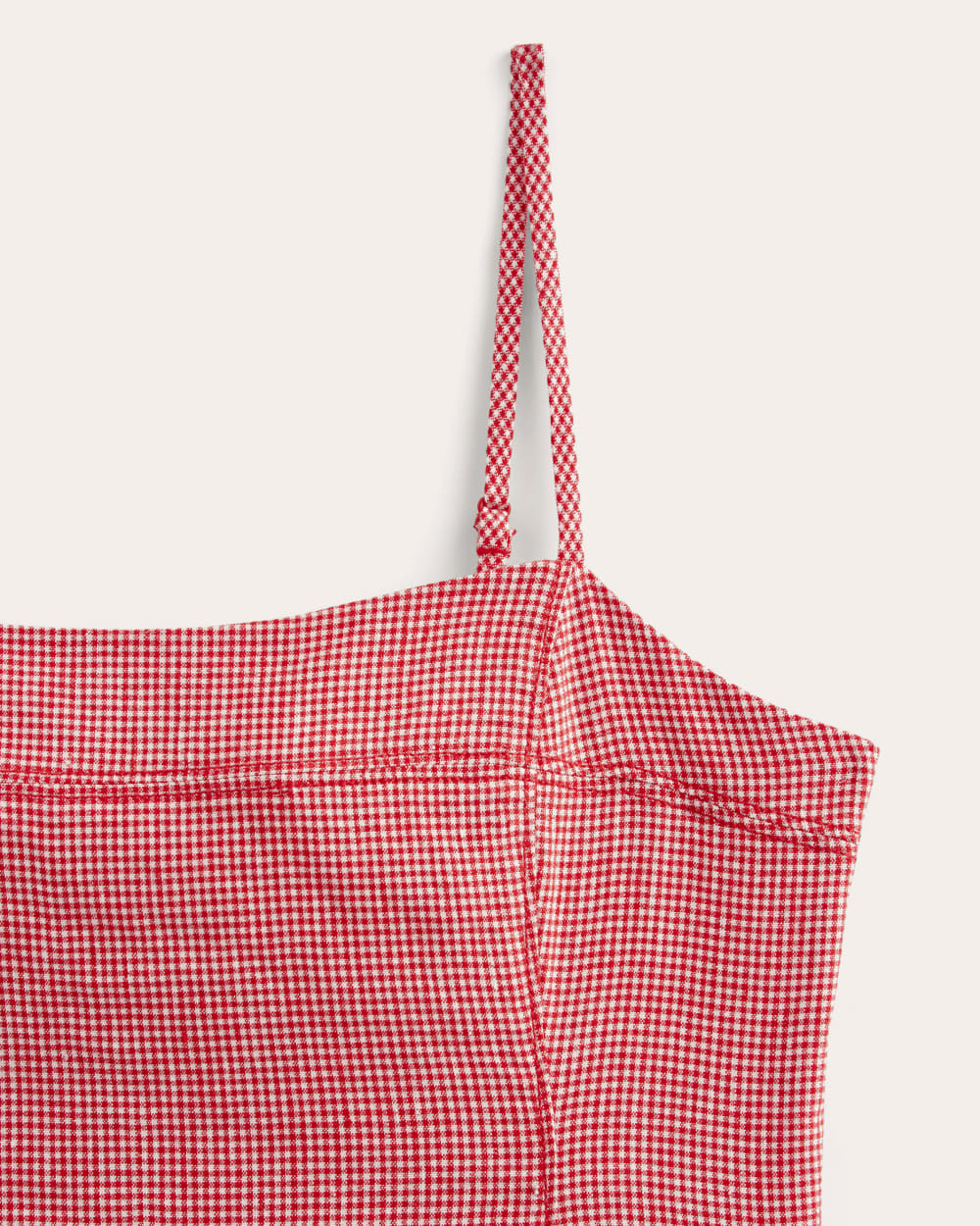 The Seamed Top in Stretch Linen | Classic Red Gingham - Image 6