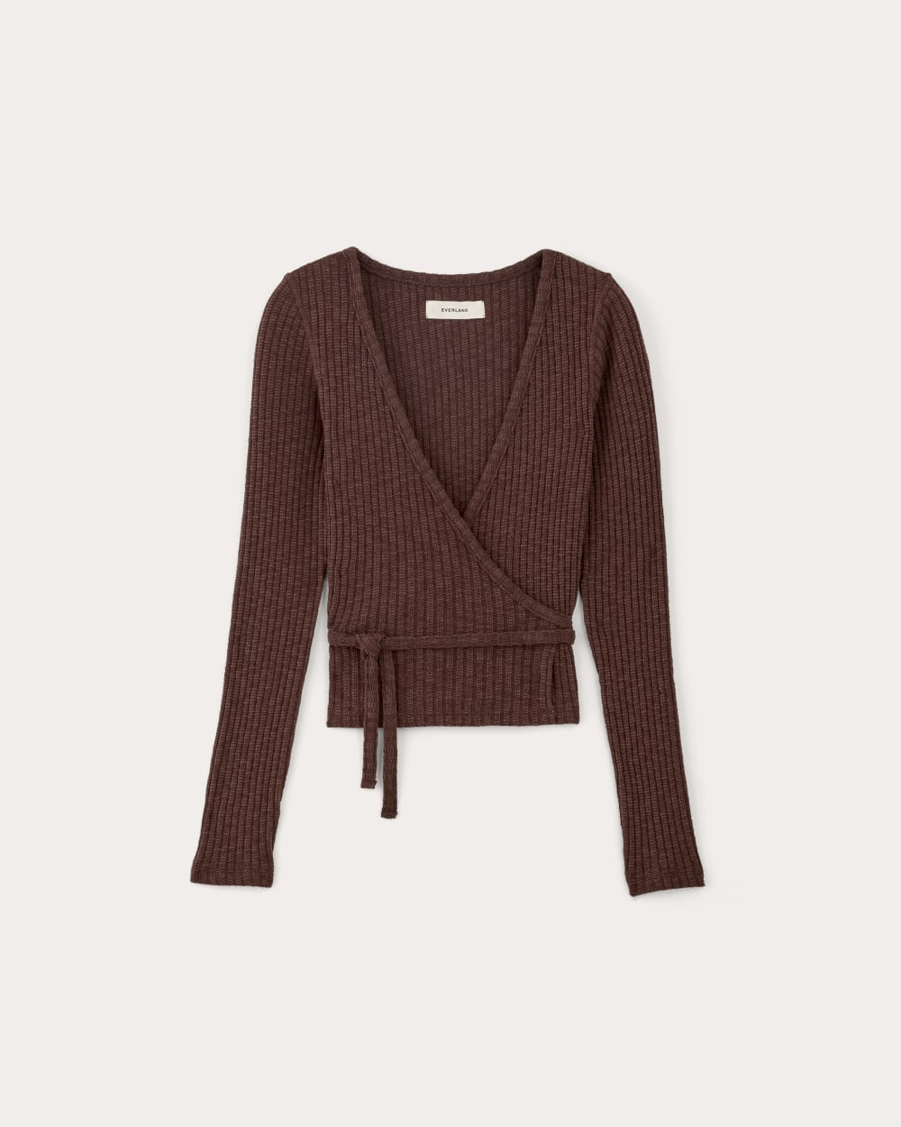 The Cozy Rib Wrap Top | Dark Mahogany - Image 2