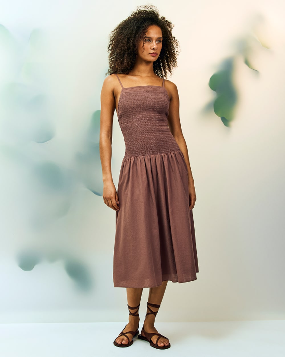 The Gauze Open-Back Dress | Mocha - Image 6