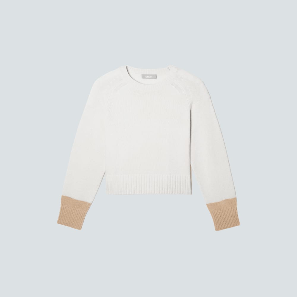 The Cashmere Boxy Crew | Bone / Light Camel - Image 2