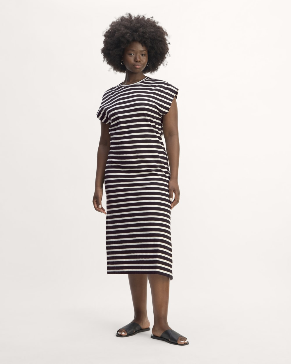 The Muscle Tee Midi Dress | Black / Bone