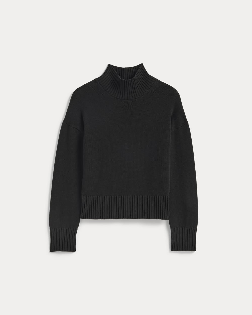 The Boxy Turtleneck in Everyday Cotton | Black - Image 2