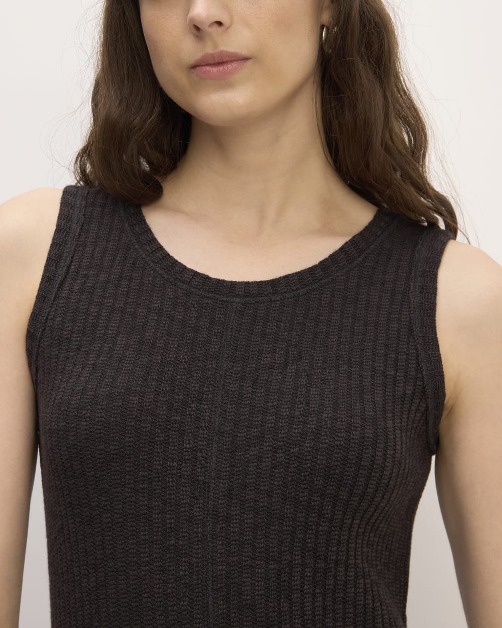 The Rib-Knit A-Line Tank Dress | Black - Image 4