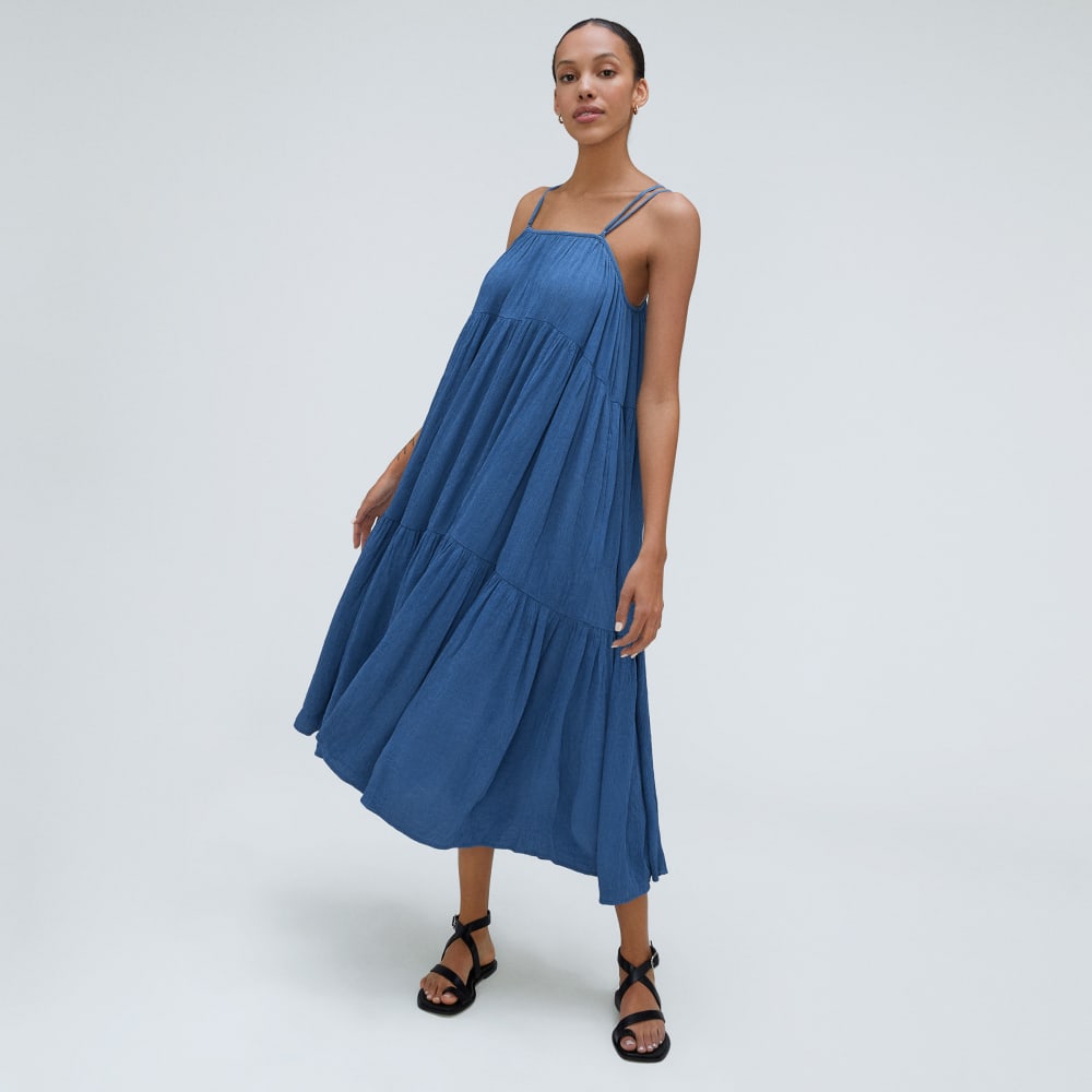 The Naia? Ripple Tiered Maxi Dress | Deep Blue - Image 6