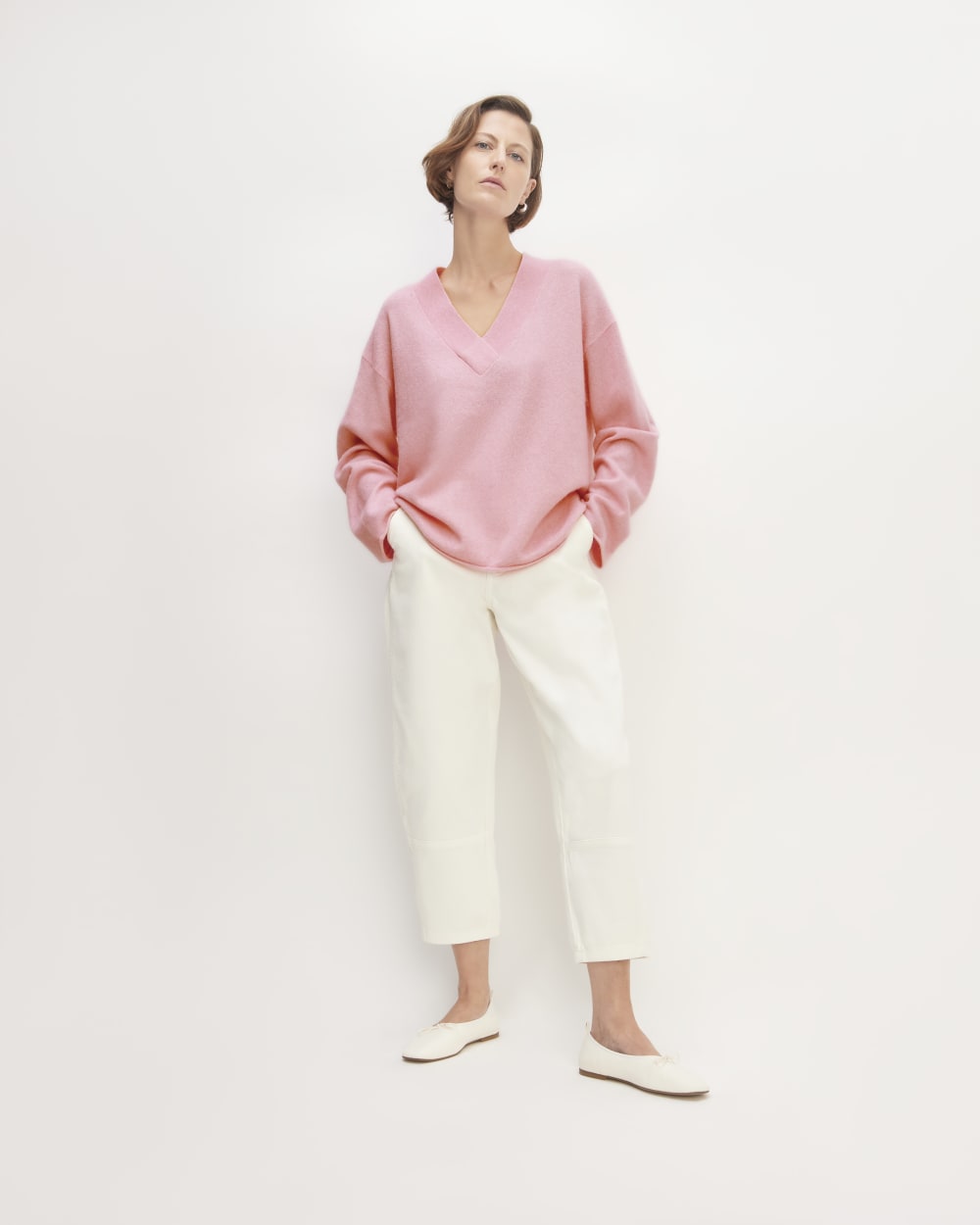 The Cozy-Stretch V-Neck Sweater | Pink Peony - Image 3