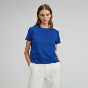 The Box-Cut Tee in Essential Cotton | Mazarine Blue | No Pocket