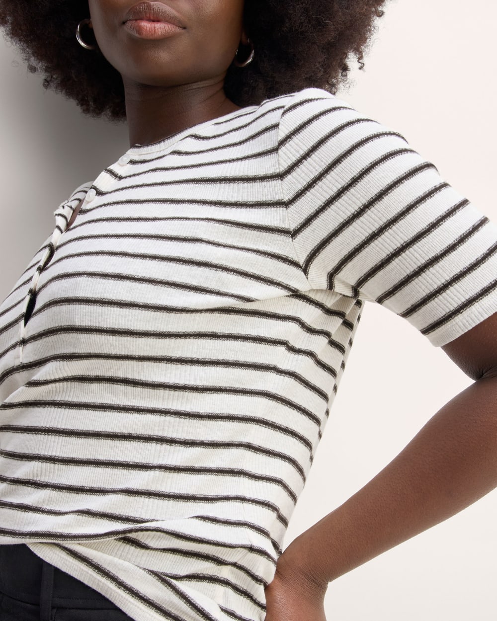 The Vintage Rib Henley | Bone / Black - Image 5