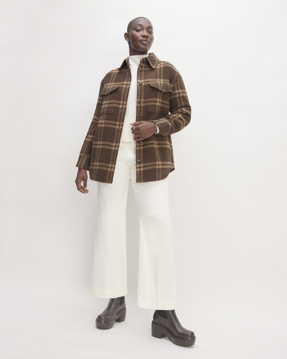 The Italian ReWool? Oversized Shirt Jacket | Brown / Camel - Image 3