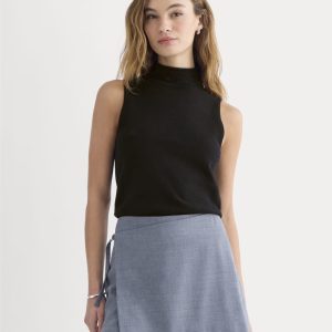 Cashmere Funnel-Neck Tank | Black