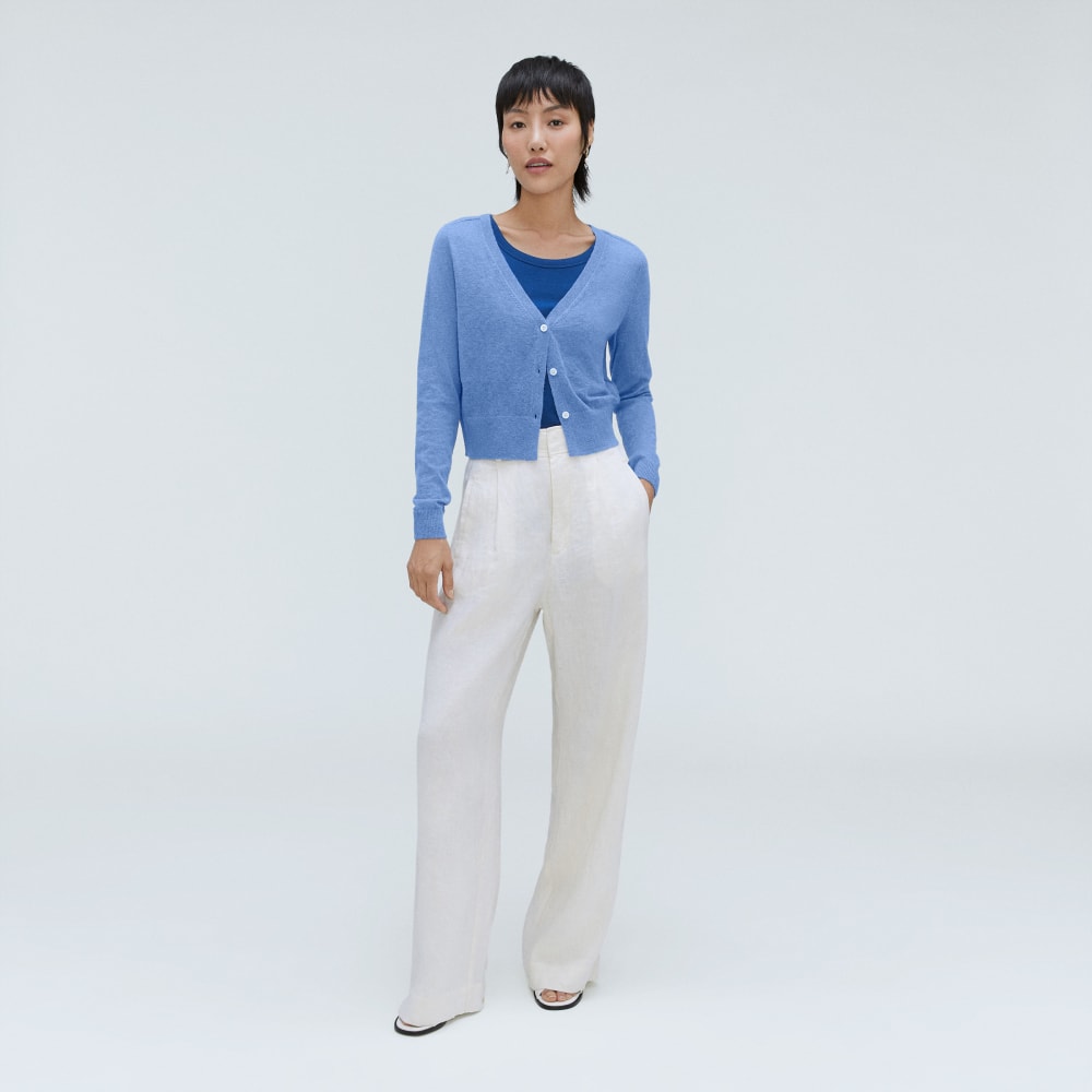 The Featherweight Alpaca Cardigan | Blue Opal - Image 5