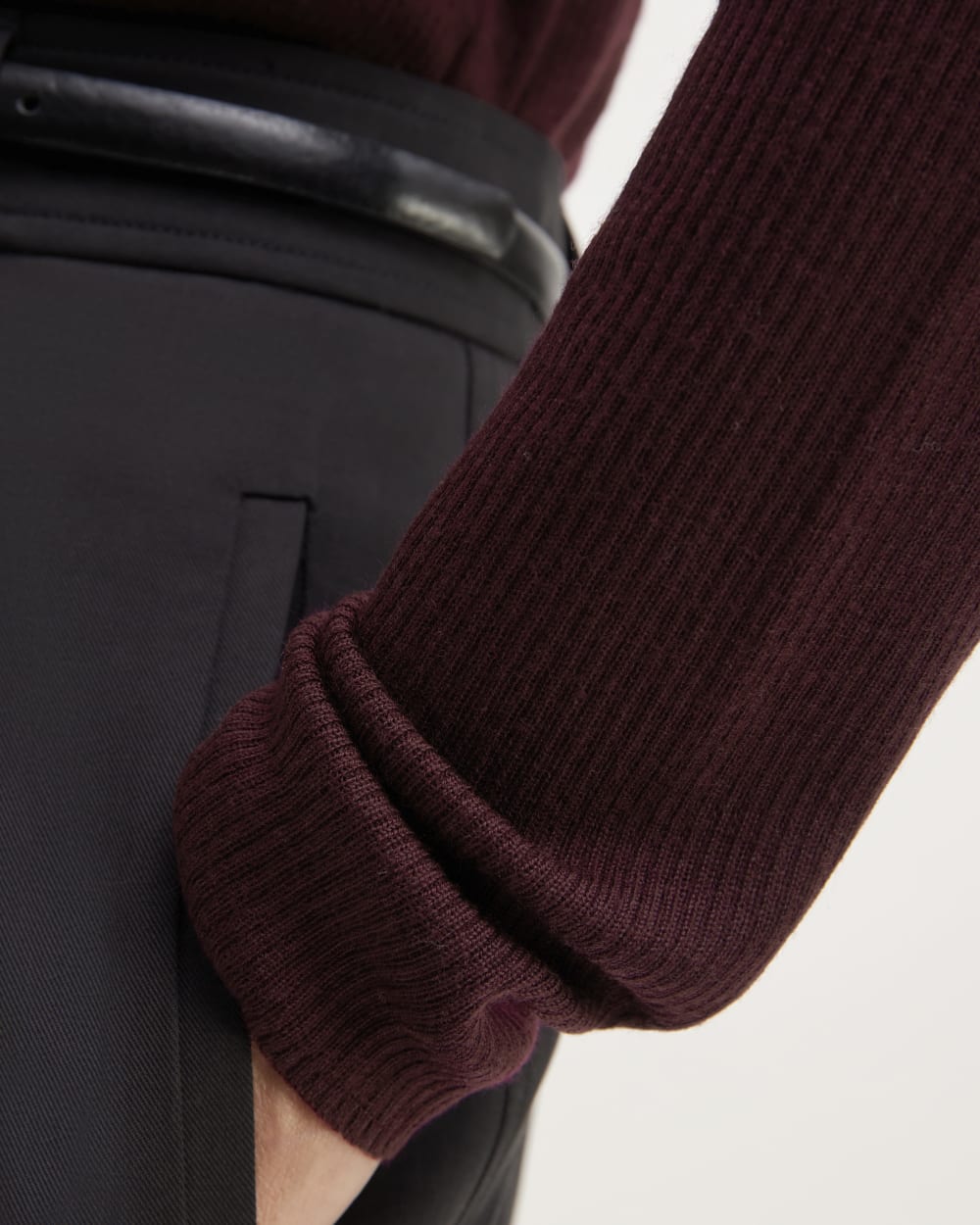 The Polo in Ultrasoft Merino | Burgundy - Image 5