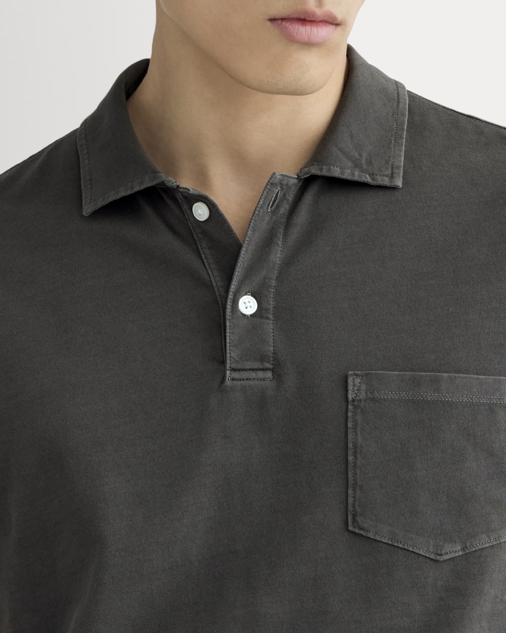 The Essential Organic Garment-Dyed Polo | Black - Image 4