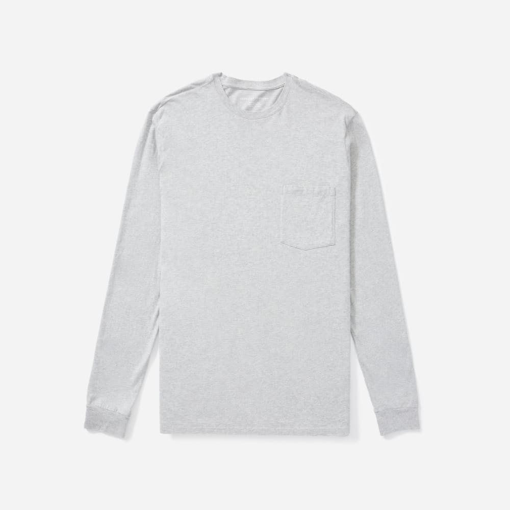 The Organic Cotton Long-Sleeve Pocket Tee | Heathered Grey