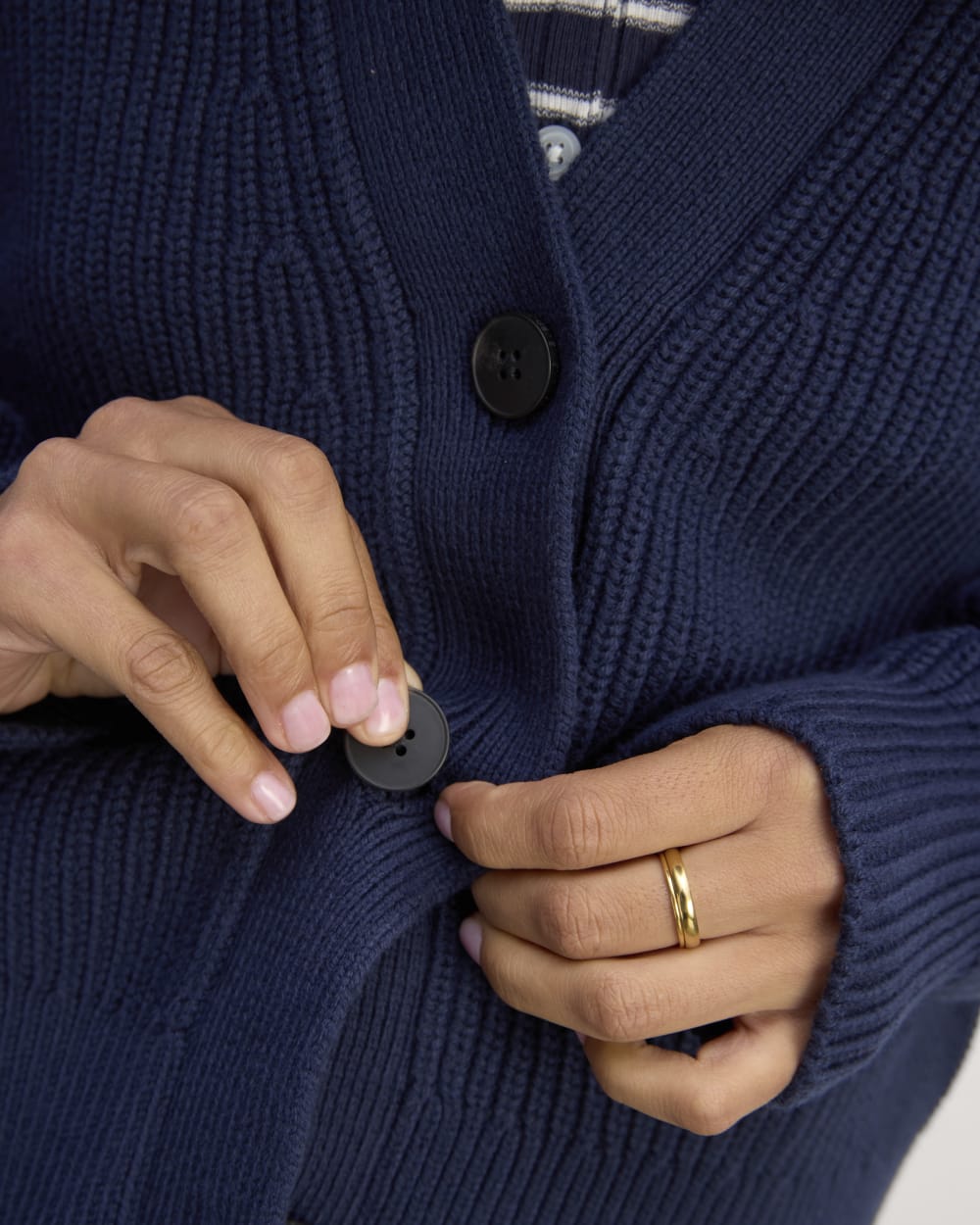 The Boxy Cardigan in Everyday Cotton | Navy - Image 5