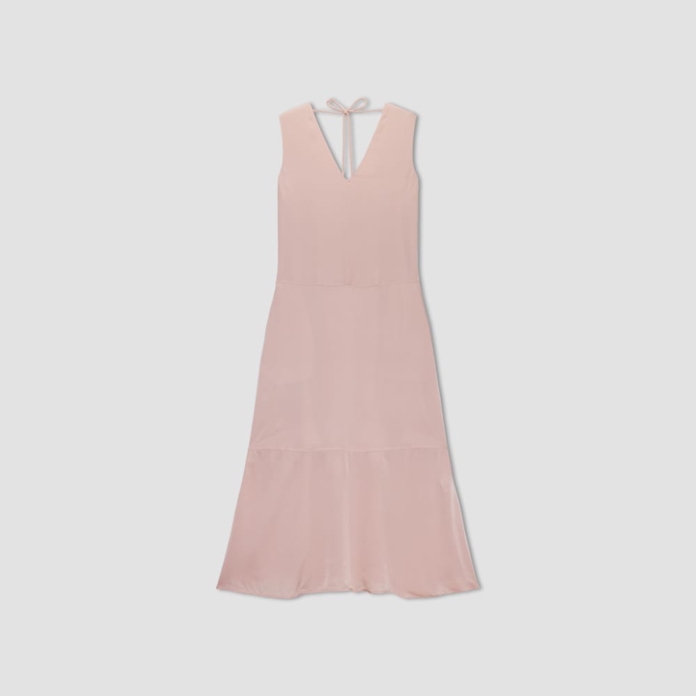 The Satin V-Neck Maxi Dress | Petal Pink - Image 2