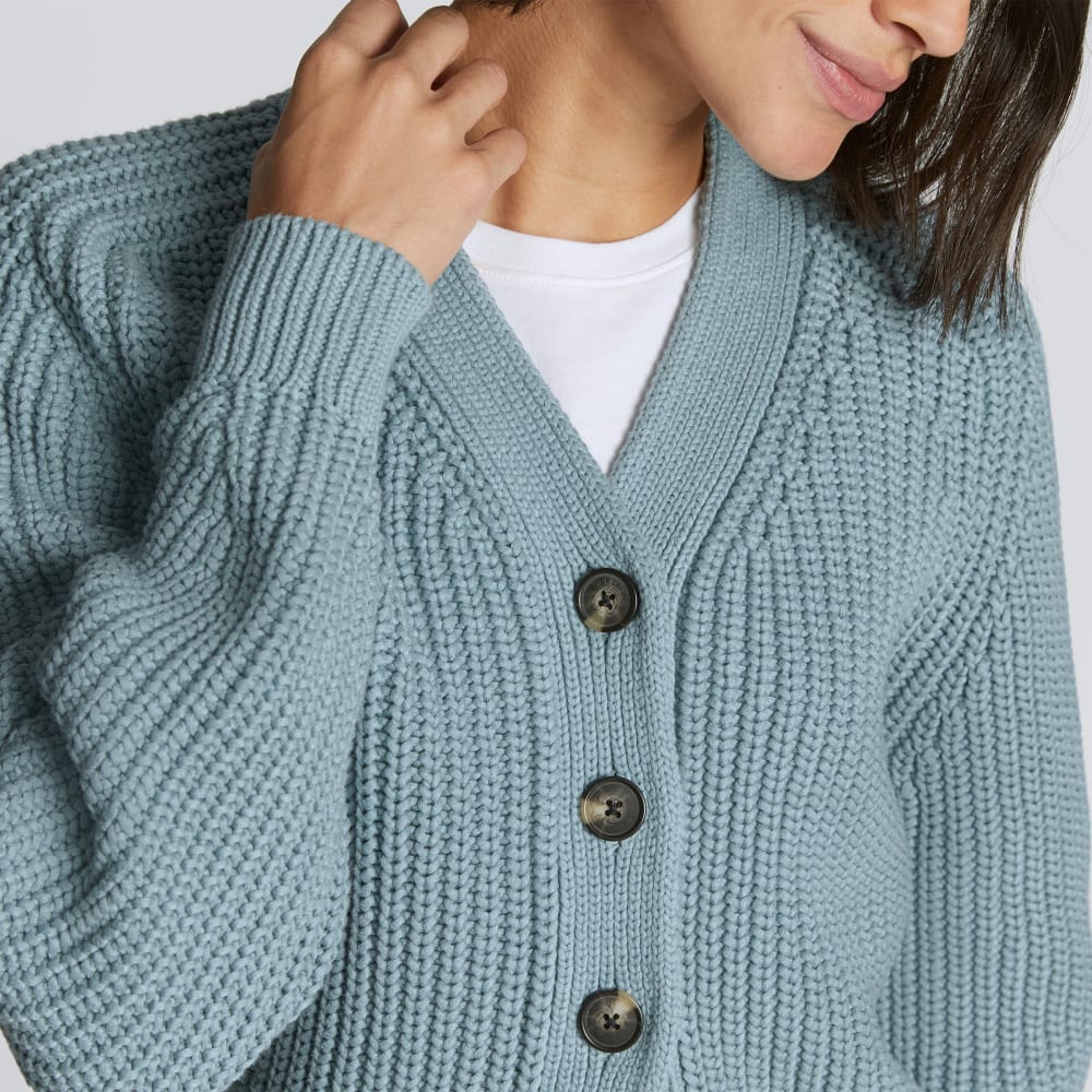 The Texture Cotton Cardigan | Blue Shadow - Image 2
