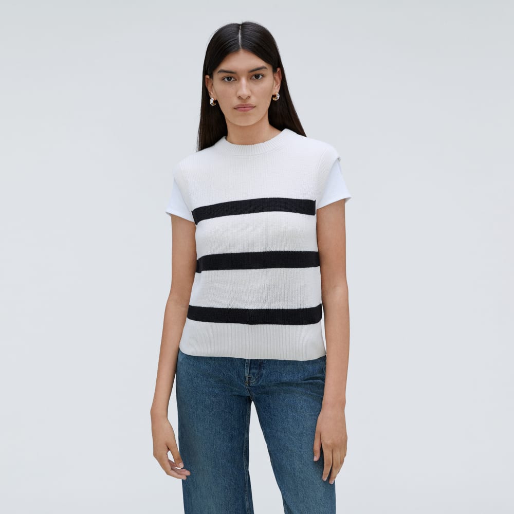 The Cotton Summer Sweater Tank | Canvas / Black - Image 2