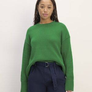 The Boxy Sweater in Everyday Cotton | Grass Green