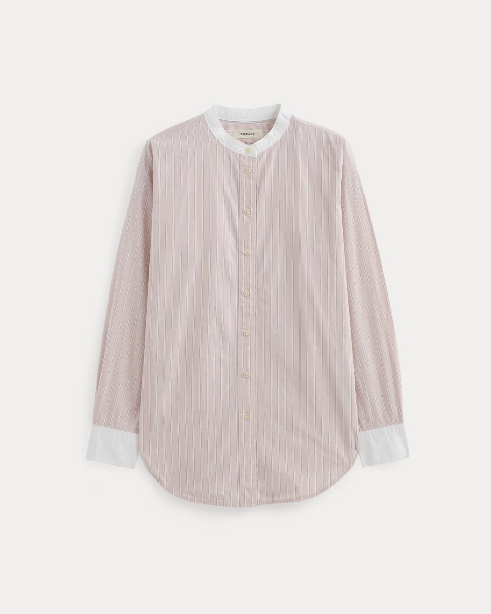 The Oversized Shirt in Ultrasoft Cotton | Pink / White - Image 2