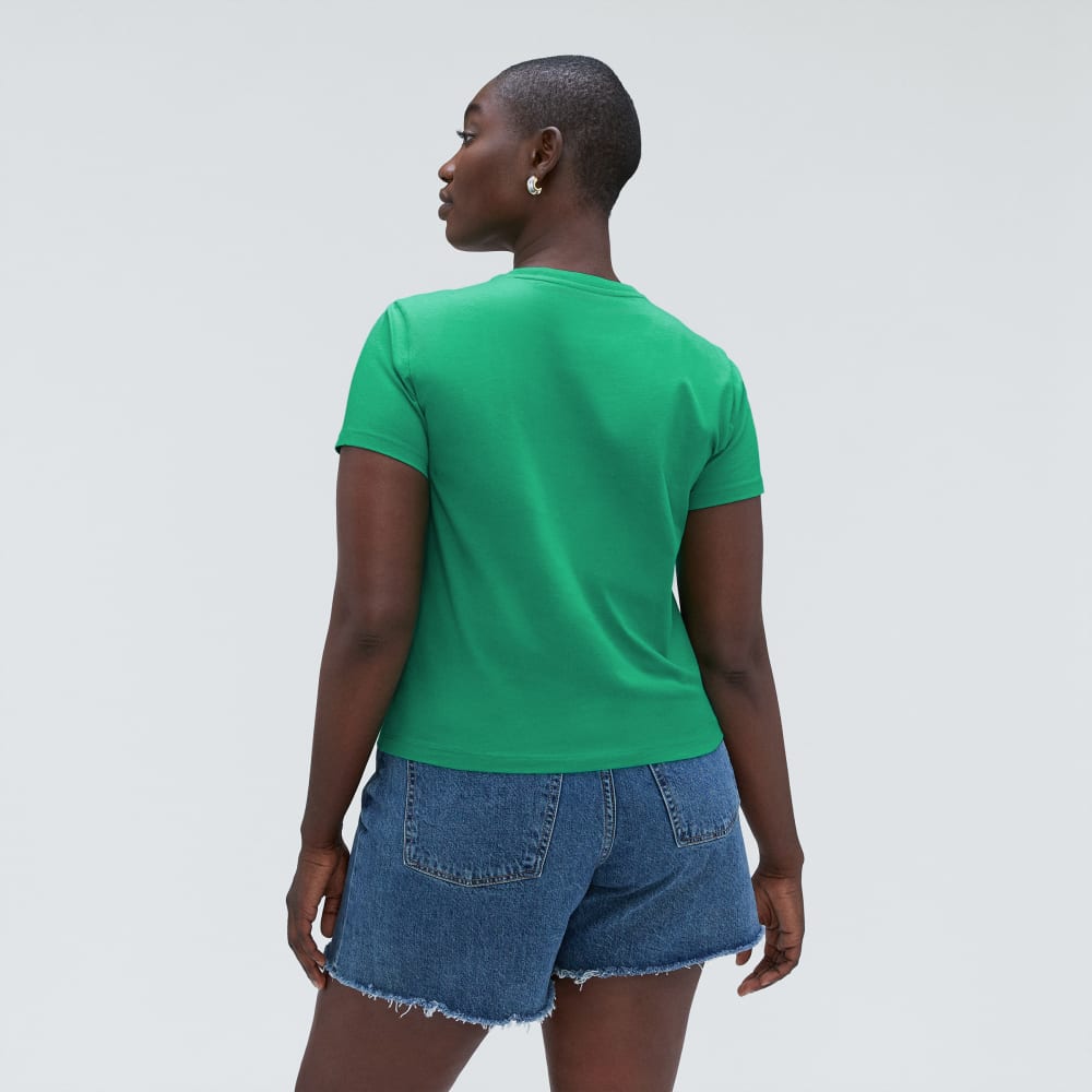 The Box-Cut Tee in Essential Cotton | Bright Jade | No Pocket - Image 3