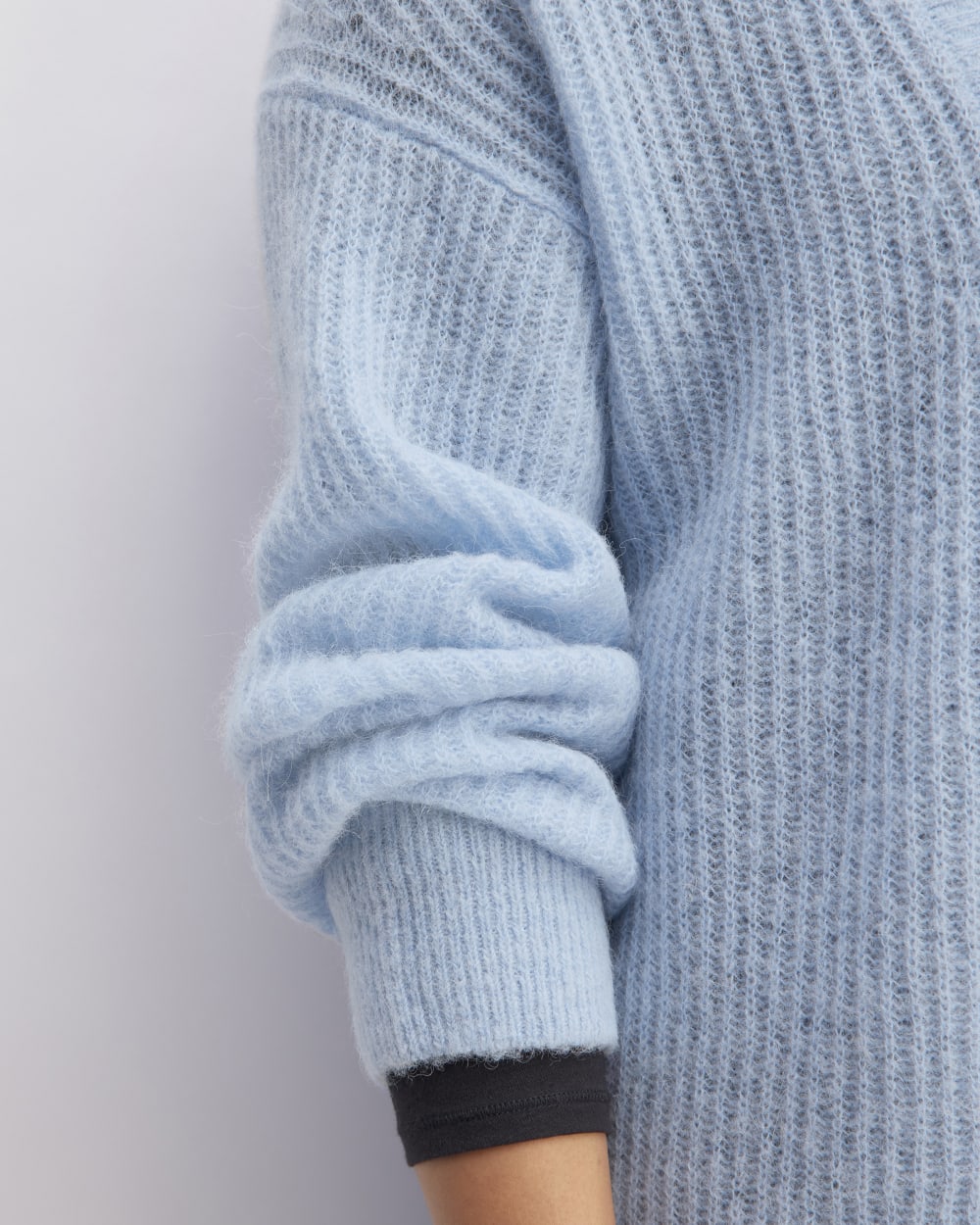 The Alpaca Oversized Cardigan | Chambray Blue - Image 5