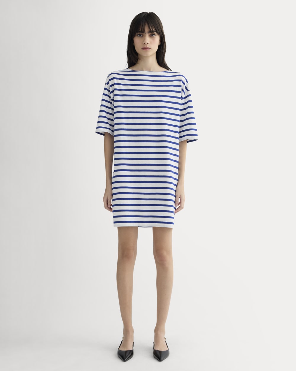 The Mariner Dress | Bone / Mazarine Blue