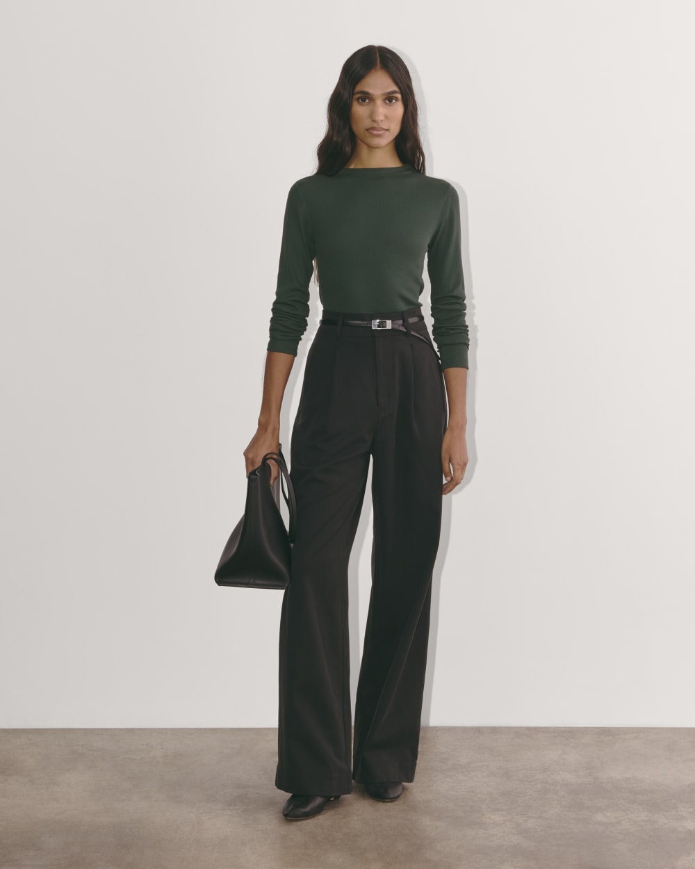 The Luxe Rib Funnel-Neck Tee | Scarab - Image 3