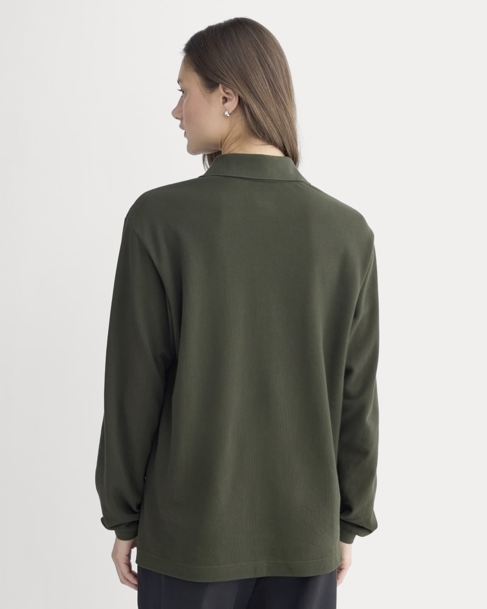 Oversized Pique Polo | Dark Green - Image 5