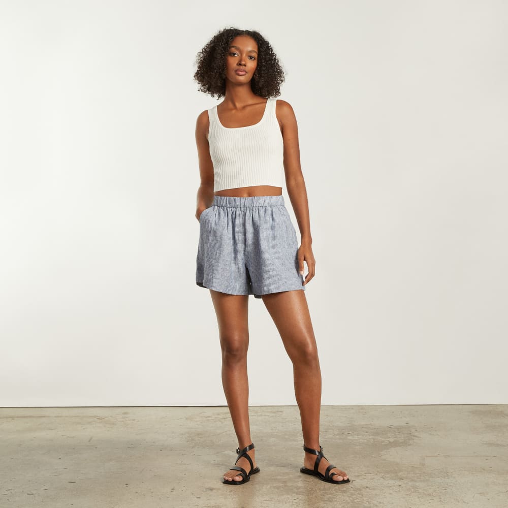 The Linen Boxer Short | Blue / White Pinstripe - Image 5