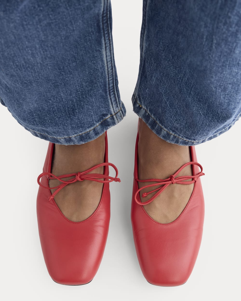 Leather Keyhole Flat | Classic Red - Image 5
