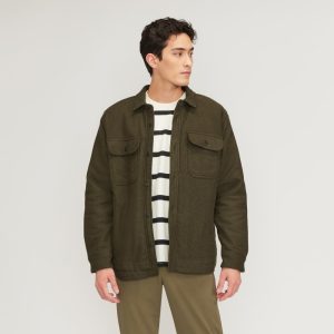 The ReNew Fleece-Lined Heavyweight Overshirt | Heathered Green