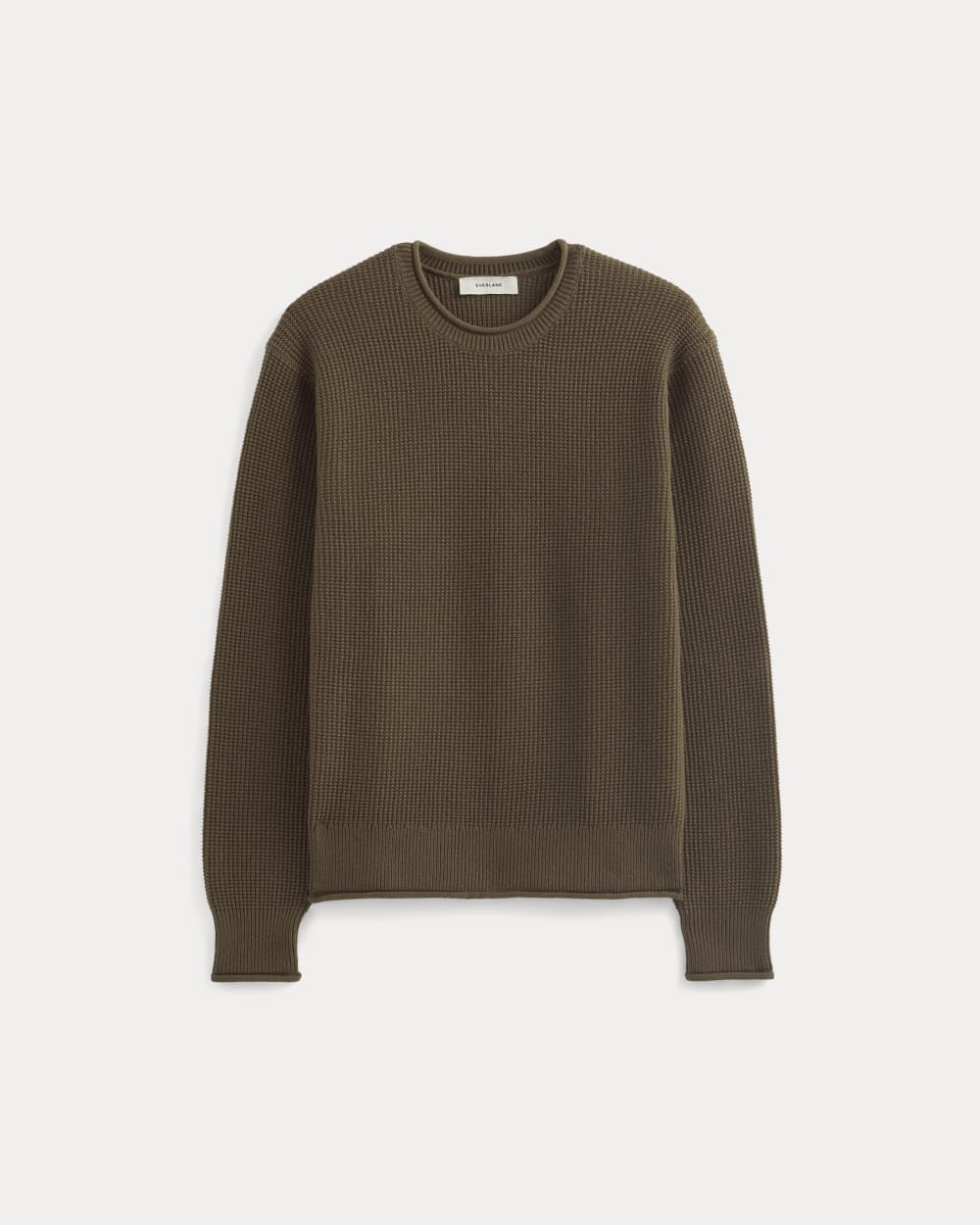 Waffle Rollneck Crew in Everyday Cotton | Cocoa - Image 2