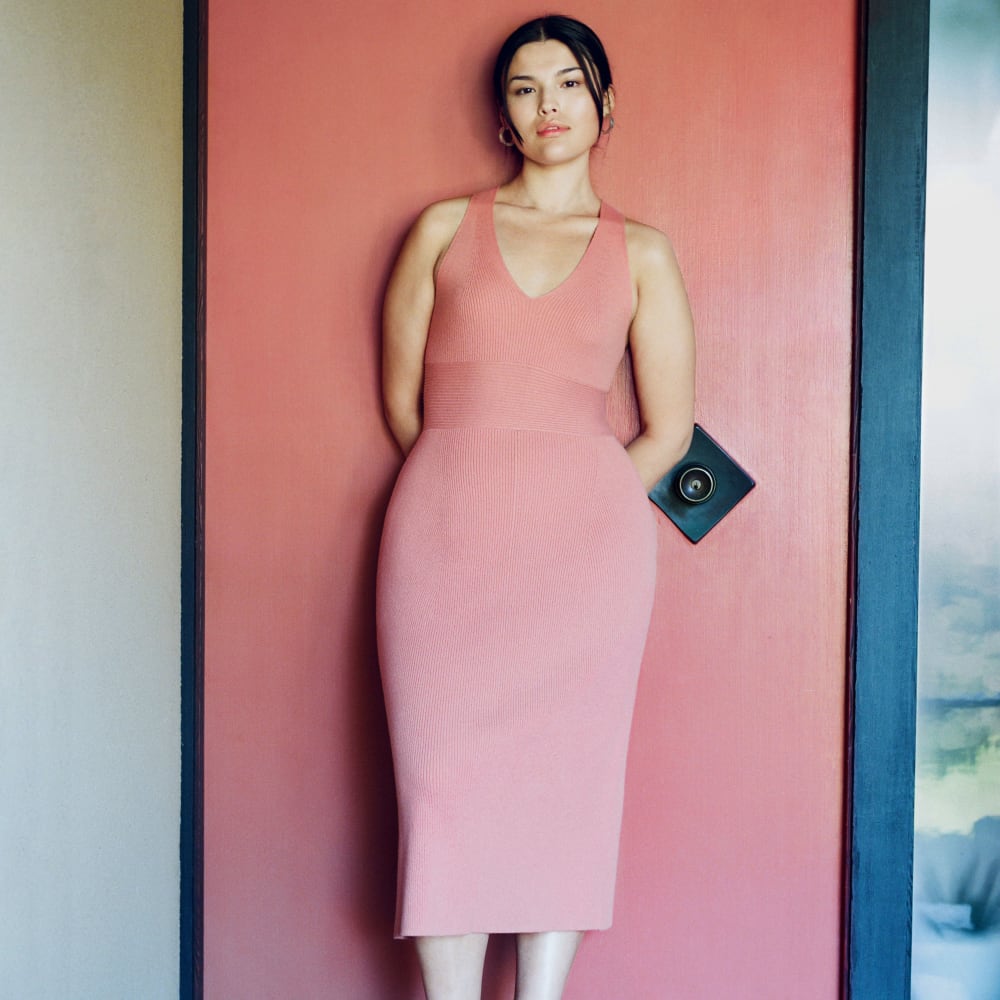 The Ribbed Cotton Cross-Back Dress | Tawny Pink - Image 5