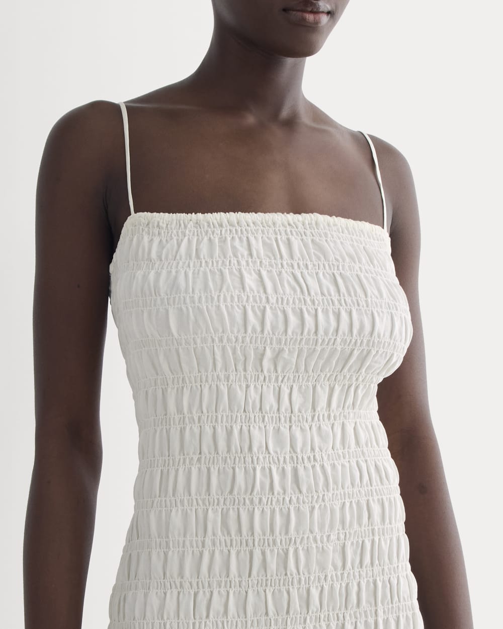 The Smocked Column Dress | Bone - Image 3