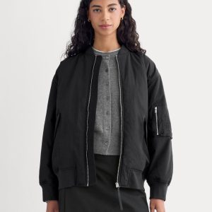Renew Oversized Puffer Bomber | Black