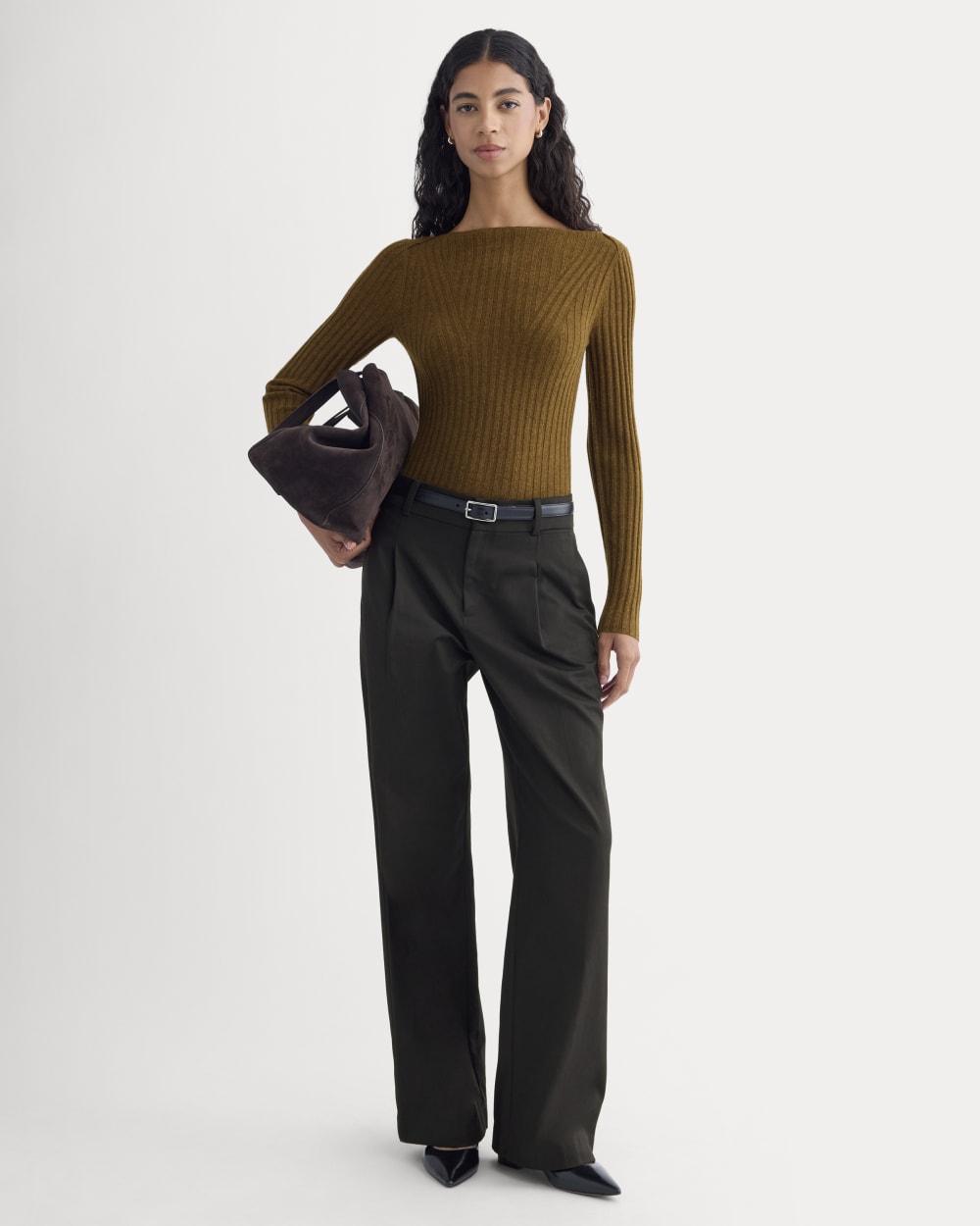 Cashmere Ribbed Boat-Neck Sweater | Heathered Toffee - Image 3