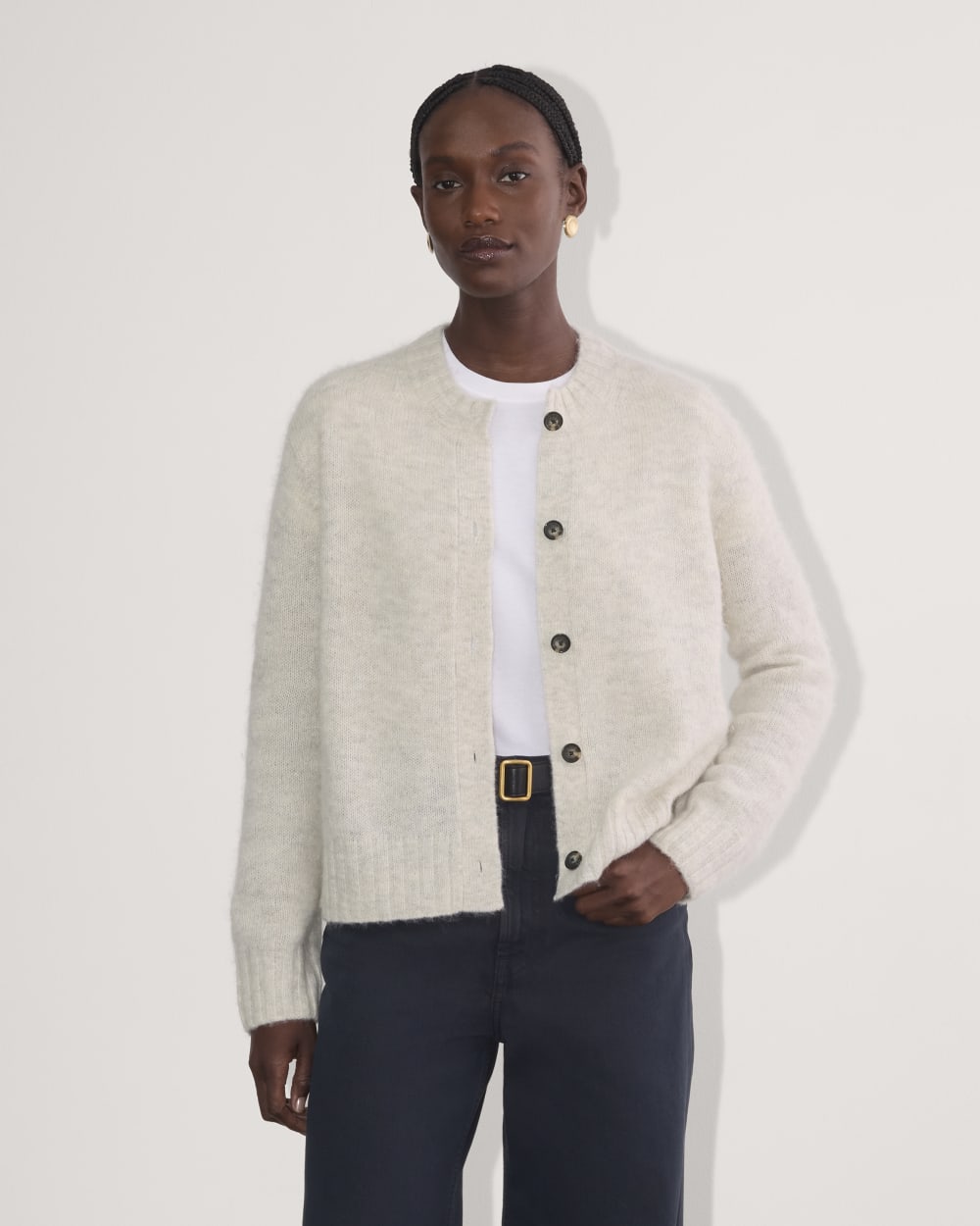 The Crew Cardigan in Alpaca | Almond