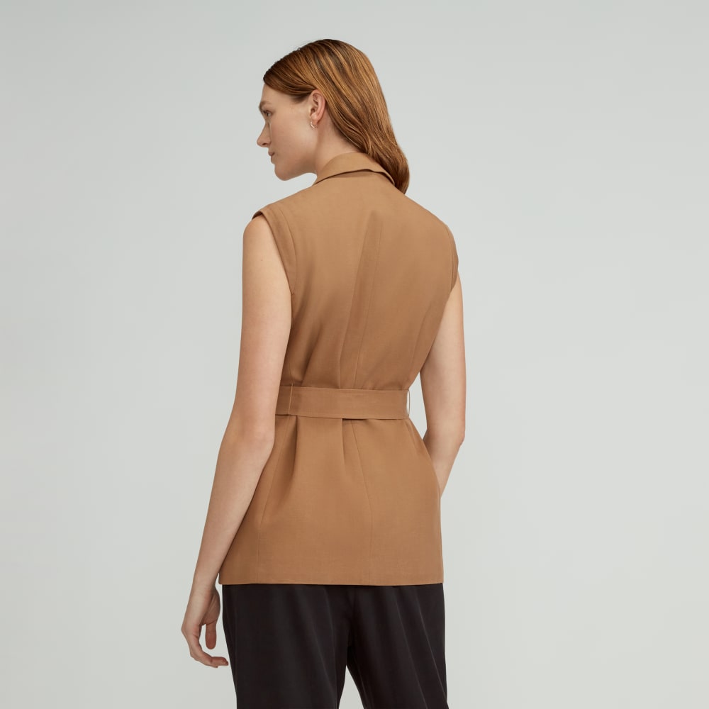 The Sleeveless Blazer in Buttersmooth | Toasted Coconut - Image 3