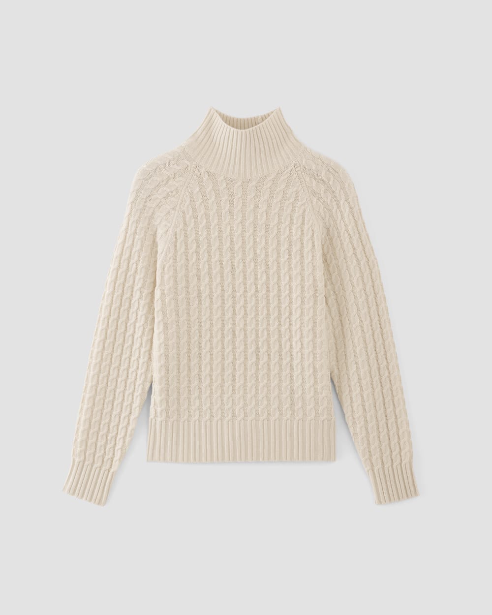 The Cotton Merino Cable Turtleneck | Canvas - Image 2