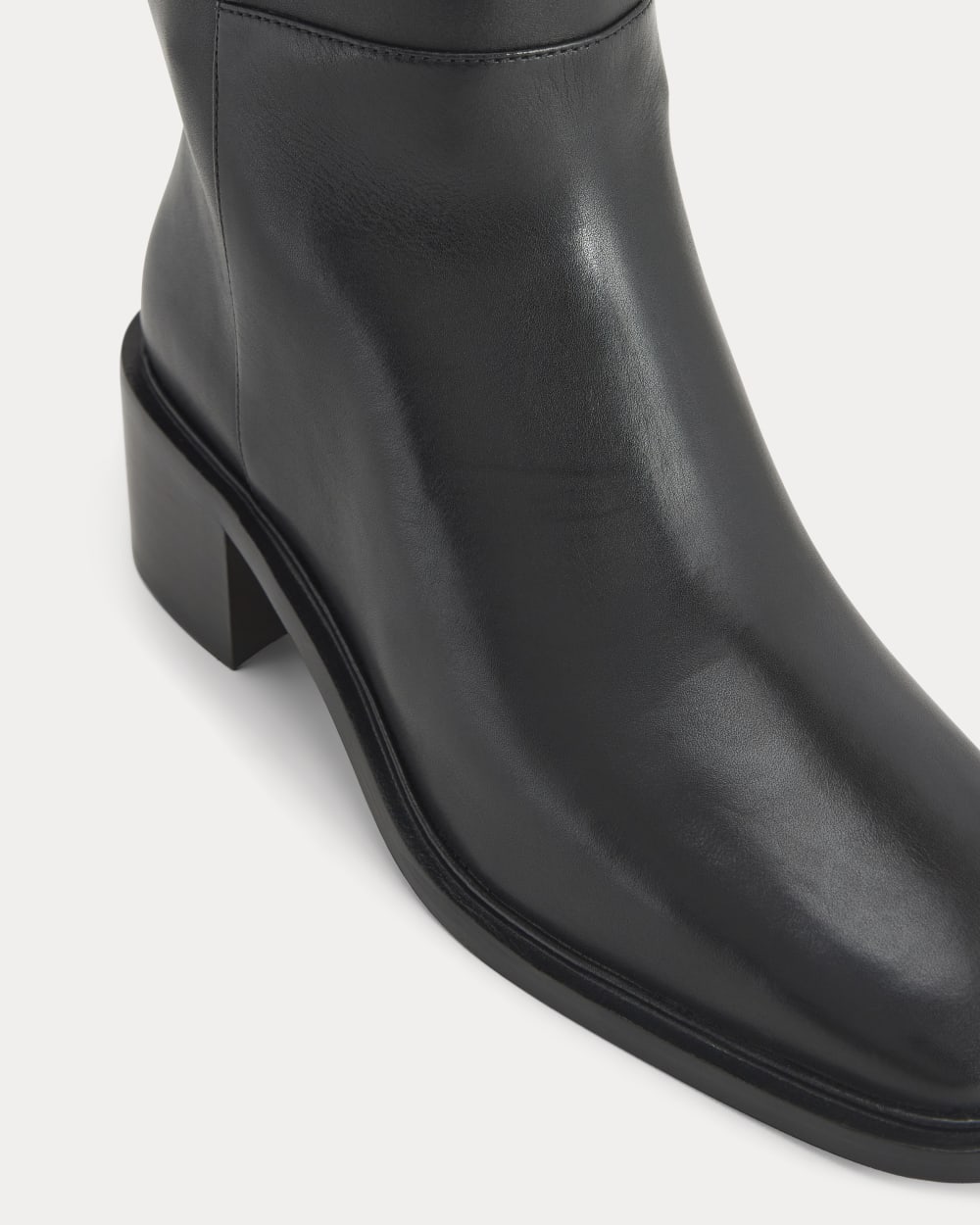 Leather Knee-High City Boot | Black - Image 6