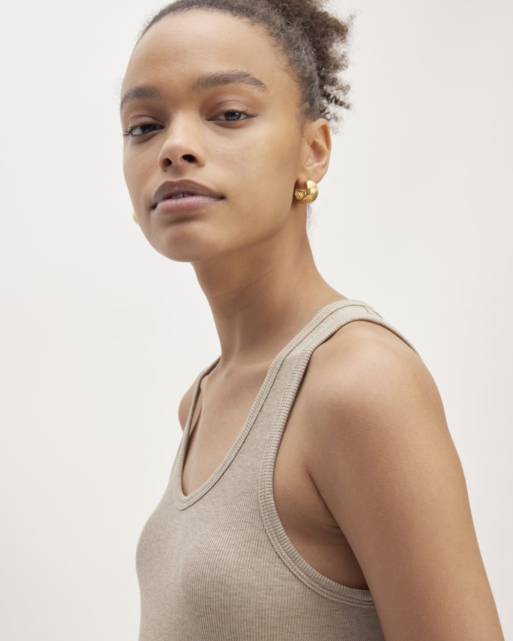 The Luxe Rib Tank | Heathered Tan - Image 3