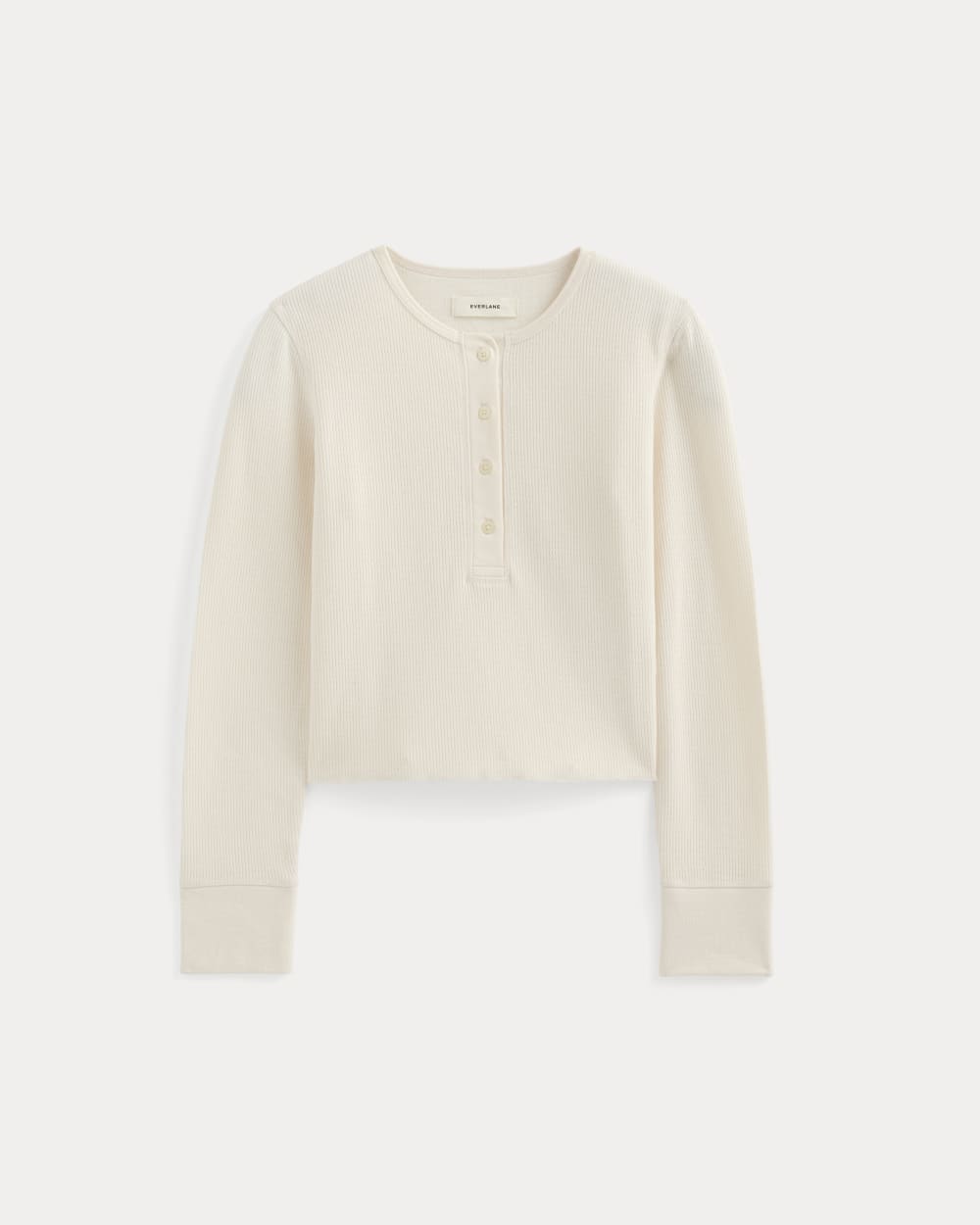 Boxy Henley in Cozy Waffle | Bone - Image 2