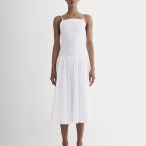 The Gauze Open-Back Dress | White