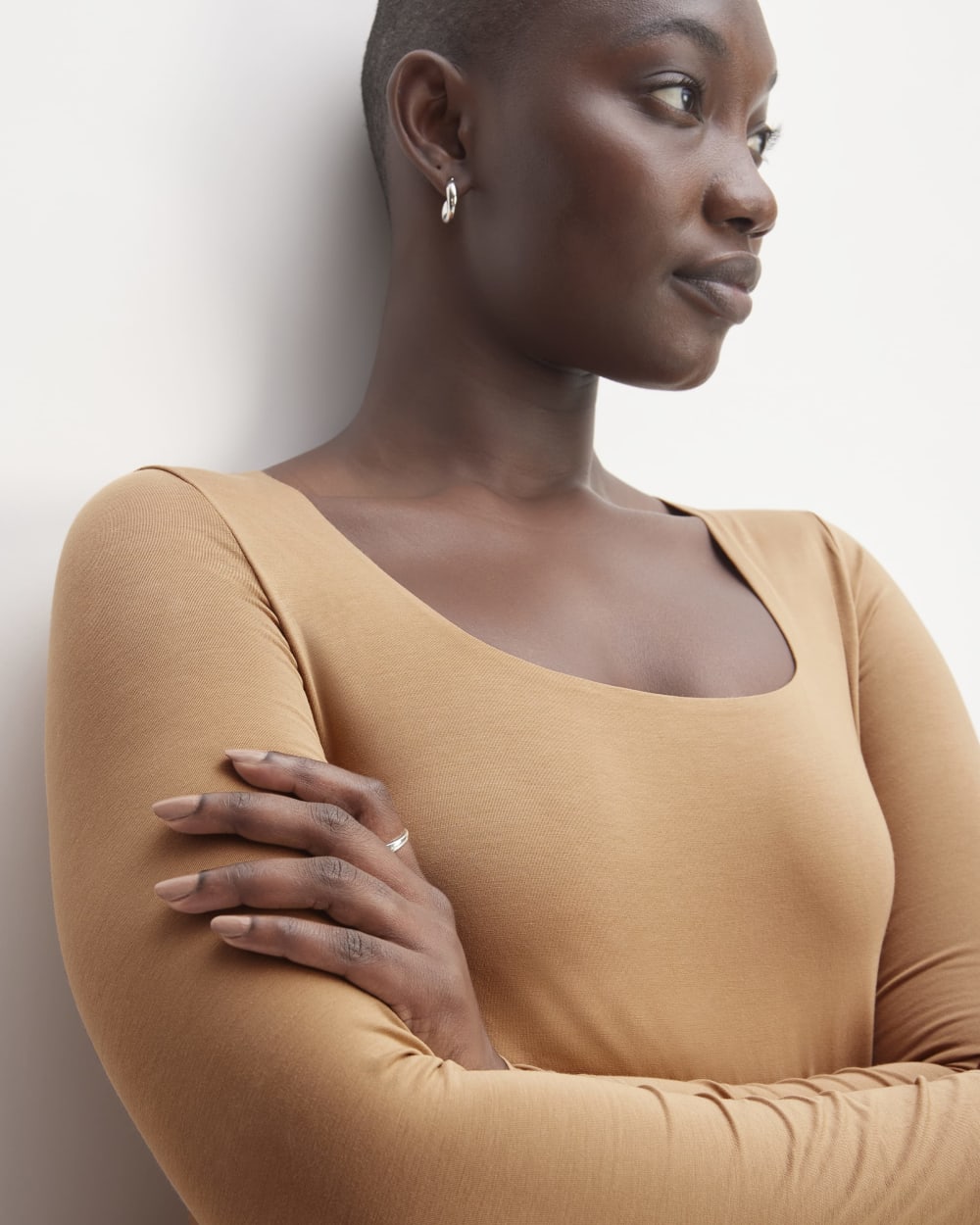 The Long-Sleeve Supima? Square-Neck Bodysuit | Tawny Brown | Thong - Image 4