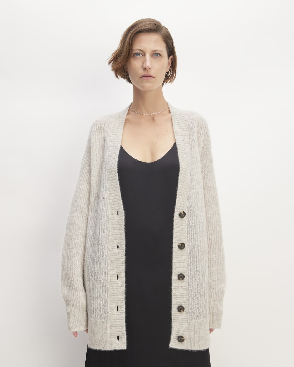 The Alpaca Oversized Cardigan | Almond