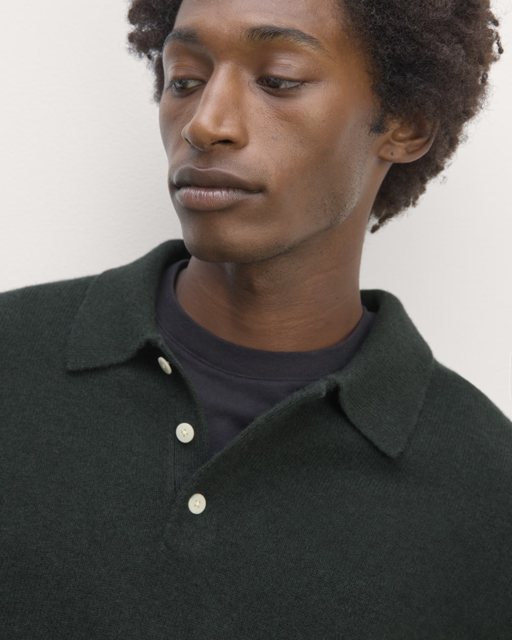 The Classic Polo in Luxe Merino | Heather Scarab Green - Image 4