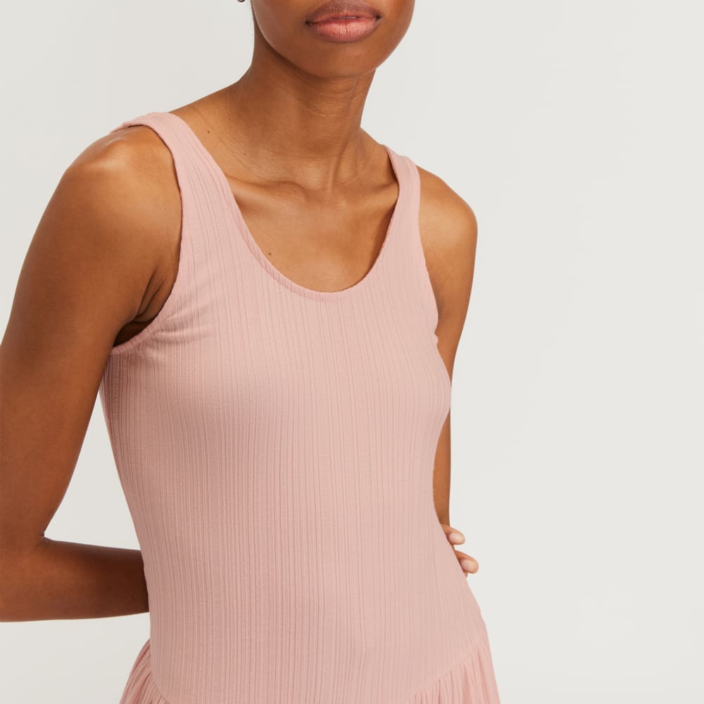 The Rib Soft Knit Scoop-Neck Dress | Petal Pink - Image 5