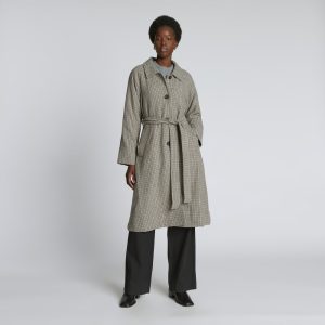 The Italian ReWool? Trench | Pewter Houndstooth